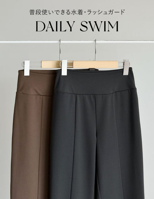 【FINAL SALE 10%OFF】[UVカット][接触冷感][速乾][水陸両用][DAILY SWIM][低身長/高身長/大きいサイズ有]ラッシュガードフロントスリットorスリットなし選べるスイムパンツ[返品交換不可]