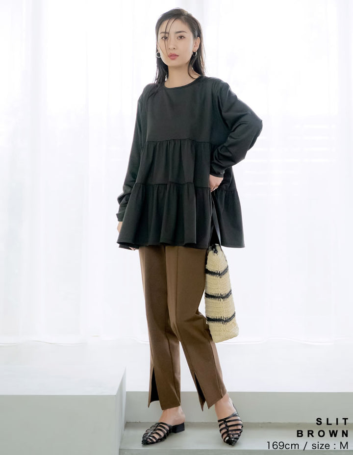 【TIME SALE 30%OFF ¥3,747⇒¥2,622】[UVカット][接触冷感][速乾][水陸両用][DAILY SWIM][低身長/高身長/大きいサイズ有]ラッシュガードフロントスリットorスリットなし選べるスイムパンツ[返品交換不可] 水着/着物・浴衣 人気レディースファッション通販 リエディ