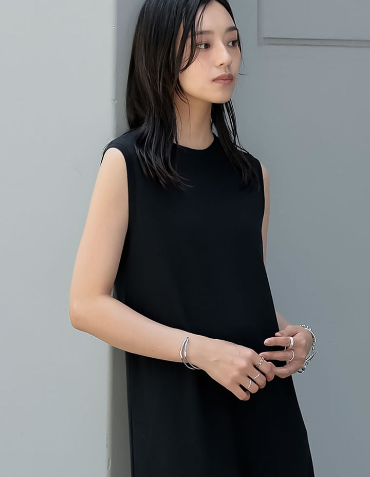 【TIME SALE 10%OFF ¥3,979⇒¥3,581】[低身長/高身長サイズ有]コットンノースリーブティアードワンピース ワンピース 人気レディースファッション通販 リエディ
