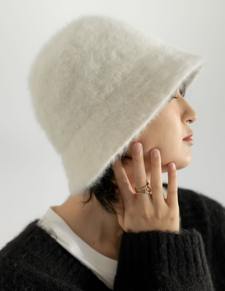 ウール混ファーバケットハット - 帽子通販 | レディースファッション