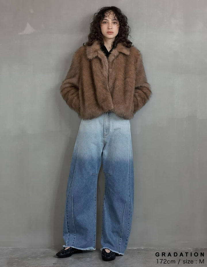 [2025AW COLLECTION][新色追加][販売枚数8.5万枚突破][トレンドNo.1デニム][全骨格美脚見えシルエット][サイズ別/身長別画像あり][低身長/高身長/大きいサイズ有]裾フリンジバレルレッグデニムパンツ パンツ 人気レディースファッション通販 リエディ