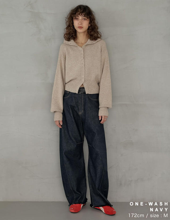 [2025AW COLLECTION][新色追加][販売枚数8.5万枚突破][トレンドNo.1デニム][全骨格美脚見えシルエット][サイズ別/身長別画像あり][低身長/高身長/大きいサイズ有]裾フリンジバレルレッグデニムパンツ パンツ 人気レディースファッション通販 リエディ