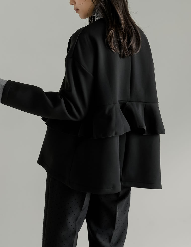 パールボタンフリルダンボールブルゾン - ジャケット/アウター通販