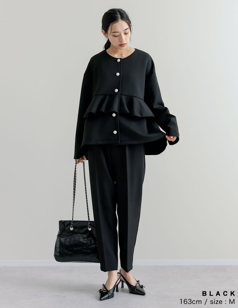 パールボタンフリルダンボールブルゾン - ジャケット/アウター通販