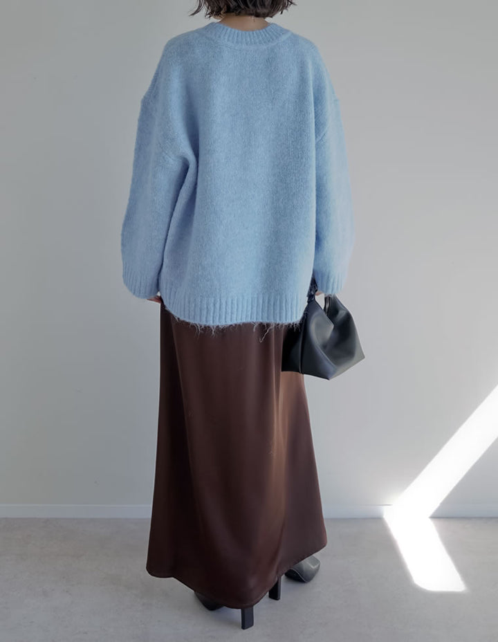 [新色追加]深Vネック起毛MIXブークレニットトップス トップス 人気レディースファッション通販 リエディ