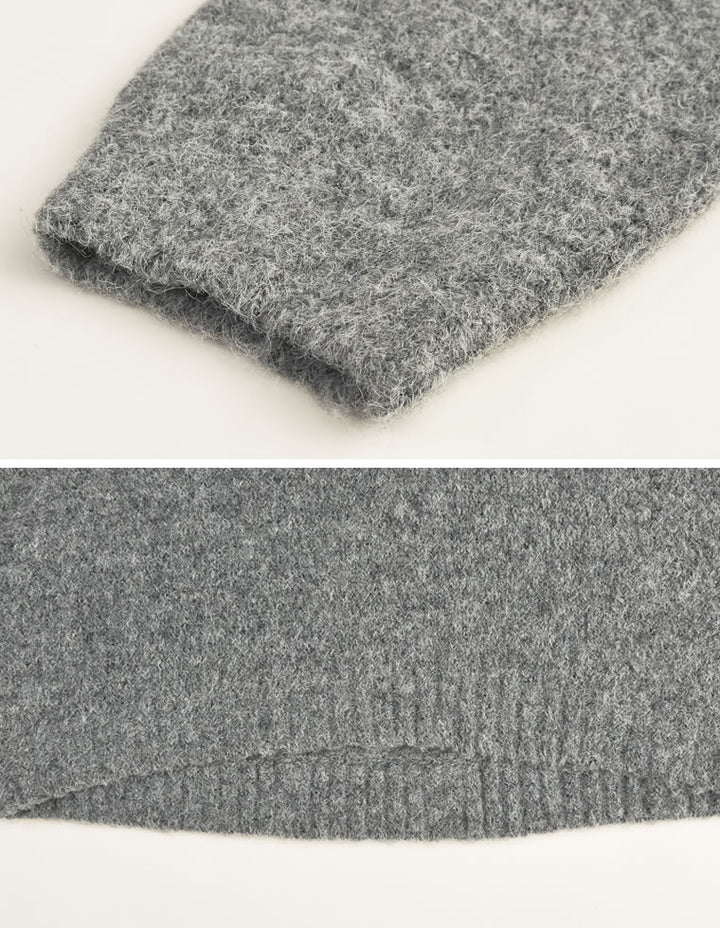 [新色追加]深Vネック起毛MIXブークレニットトップス トップス 人気レディースファッション通販 リエディ