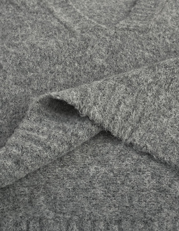 [新色追加]深Vネック起毛MIXブークレニットトップス トップス 人気レディースファッション通販 リエディ