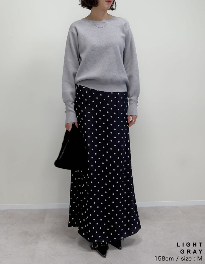 【クーポンで20%OFF ¥3,747⇒¥2,997 】〖クーポンコード：SH_20_250908〗[新色追加]ミラノリブ袖ボタンクルーネックニットトップス[mb]