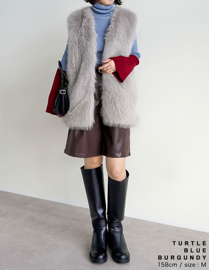 【クーポンで20%OFF￥3,498⇒￥2,798】〖クーポンコード：SH_20_2511〗[新色追加][販売枚数1.8万枚突破]選べる2TYPE配色or無地フレアスリーブリブニットトップス[mb]