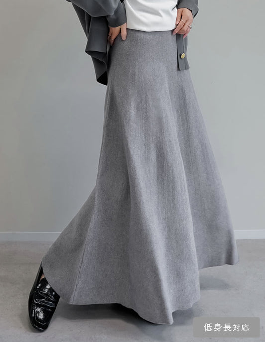 [累計販売枚数5,350枚突破！][新色追加][低身長サイズ有][洗濯機で洗える]ミラノリブフレアニットスカート スカート 人気レディースファッション通販 リエディ