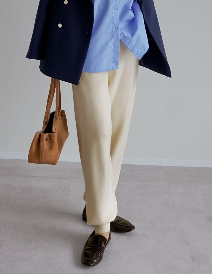 [低身長サイズ有][洗濯機で洗える]ミラノリブニットジョガーパンツ パンツ 人気レディースファッション通販 リエディ