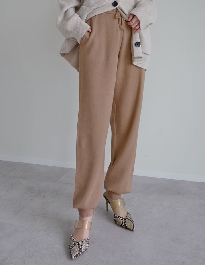 [低身長サイズ有][洗濯機で洗える]ミラノリブニットジョガーパンツ パンツ 人気レディースファッション通販 リエディ