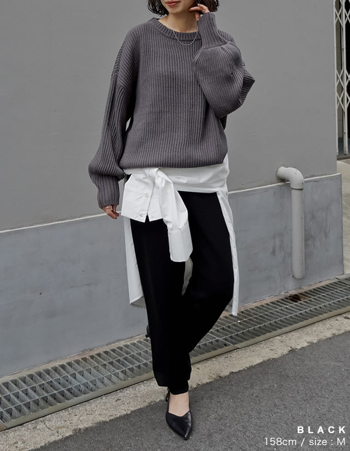 [低身長サイズ有][洗濯機で洗える]ミラノリブニットジョガーパンツ パンツ 人気レディースファッション通販 リエディ