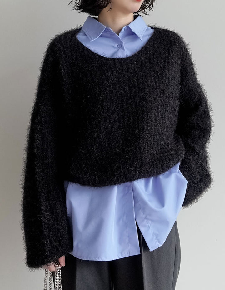 【クーポンで20%OFF ¥3,298⇒¥2,638 】〖クーポンコード：SH_20_250908〗[新色追加]プードルシャギーニットトップス