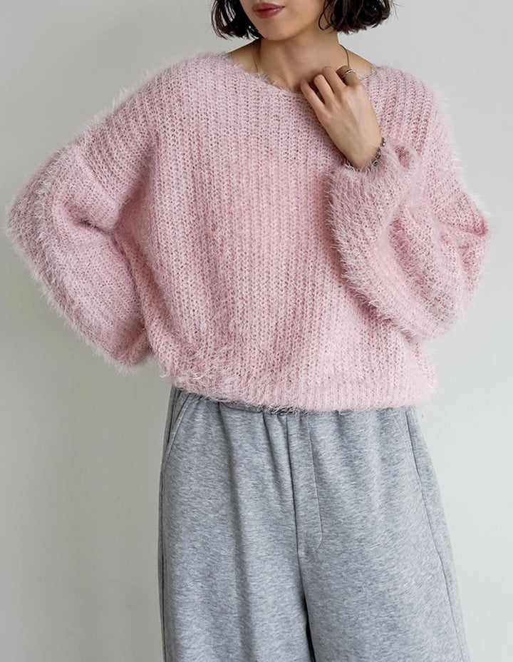 【クーポンで20%OFF ¥3,298⇒¥2,638 】〖クーポンコード：SH_20_250908〗[新色追加]プードルシャギーニットトップス