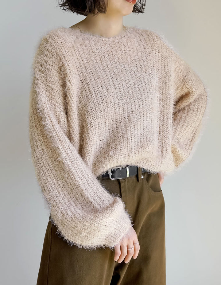 【クーポンで20%OFF ¥3,298⇒¥2,638 】〖クーポンコード：SH_20_250908〗[新色追加]プードルシャギーニットトップス