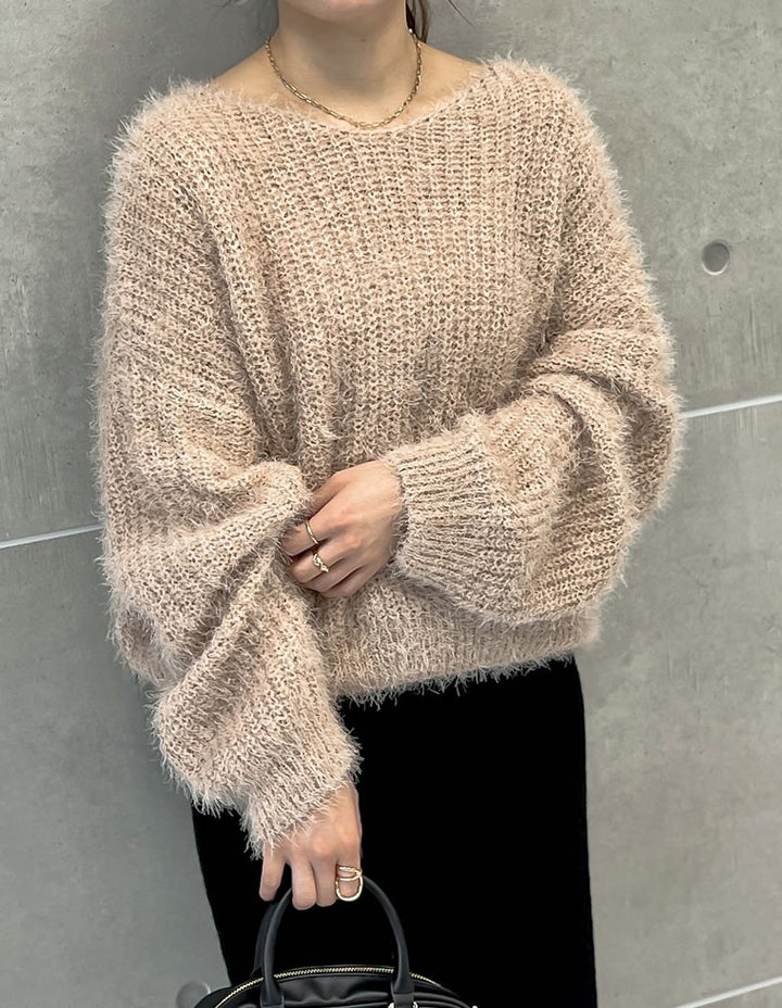 【クーポンで20%OFF ¥3,298⇒¥2,638 】〖クーポンコード：SH_20_250908〗[新色追加]プードルシャギーニットトップス