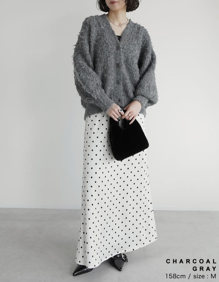 【TIME SALE 10%OFF】[累計販売枚数1,900枚突破！]起毛シャギールーズニットカーディガン トップス 人気レディースファッション通販 リエディ