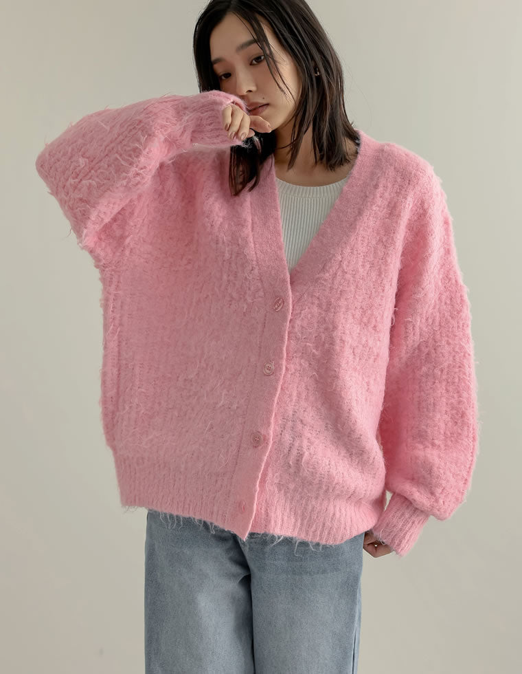 MIXカラーシャギーニットカーディガン - トップス通販 | 人気