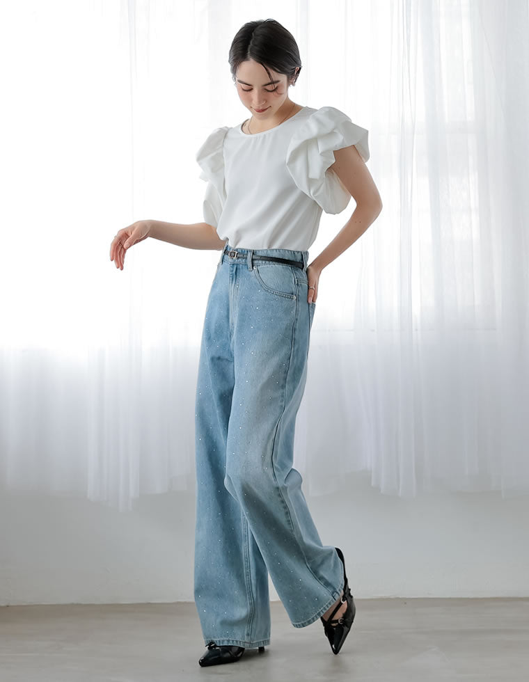 ビッグ パフスリーブ トップス ブラウス&ふりるたっぷりエプロン フリルパフスリーブトップス - トップス通販 | 人気レディース