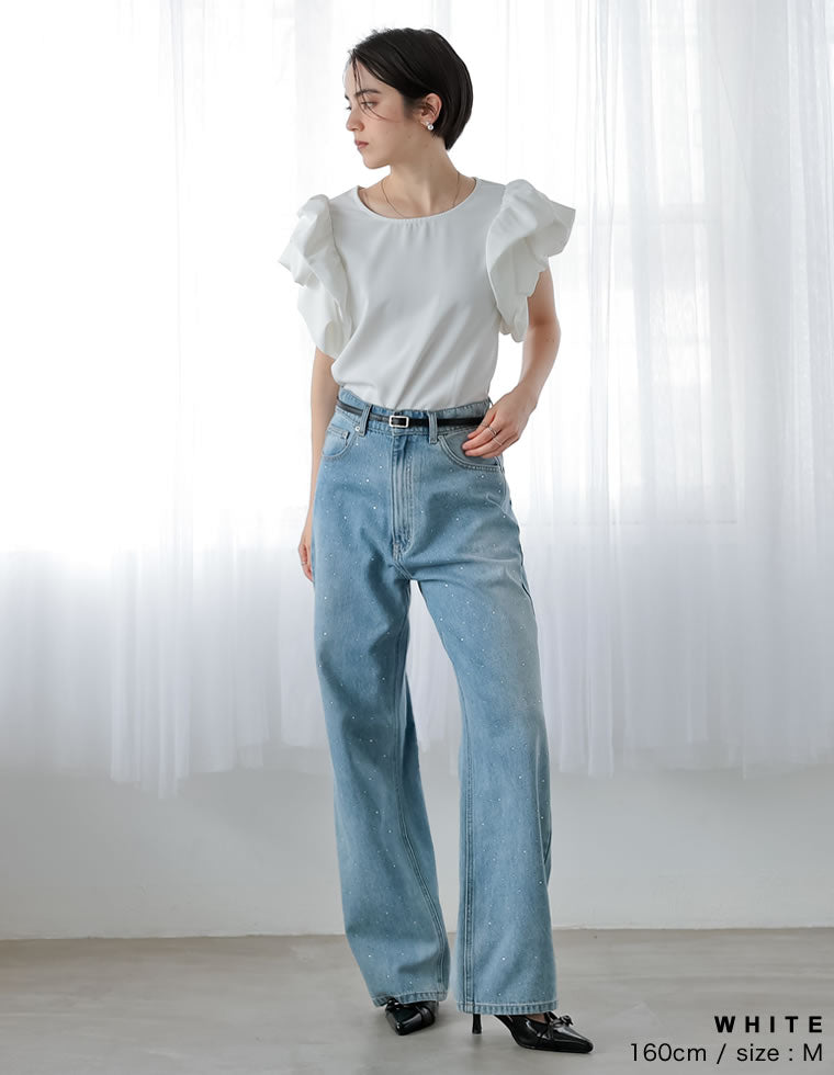 フリルパフスリーブトップス - トップス通販 | 人気レディース