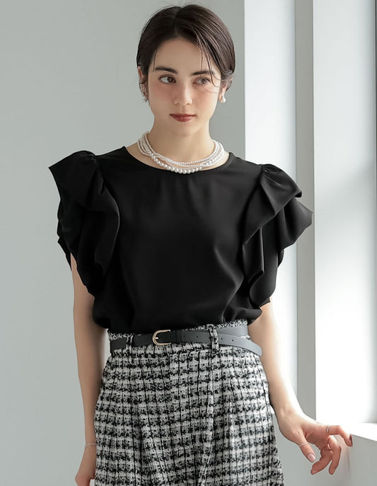 【TIME SALE 20%OFF ¥5,599⇒¥4,479】[2025 SUMMER COLLECTION][MEISM by Re:EDIT]フリルパフスリーブトップス トップス 人気レディースファッション通販 リエディ