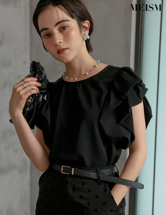 【TIME SALE 20%OFF】[MEISM by Re:EDIT]フリルパフスリーブトップス トップス 人気レディースファッション通販 リエディ