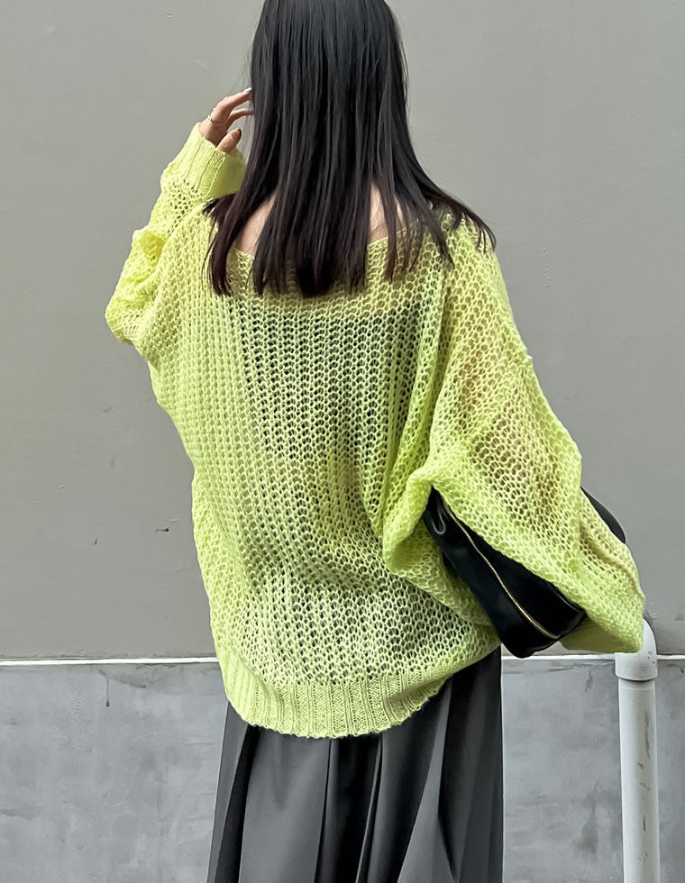 Re:EDIT 新品　起毛シアーメッシュニットトップス　透かし編み　3枚SET 起毛シアーメッシュニットトップス - トップス通販 | 人気