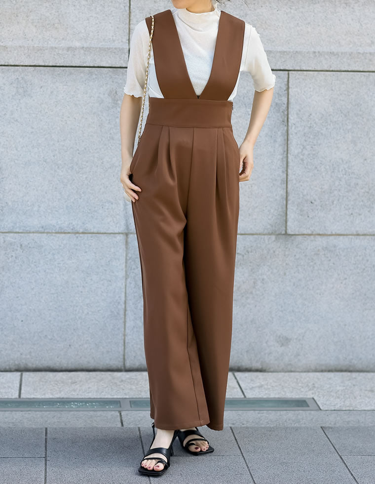 Linen V-Neck Dress Brown 未発売品