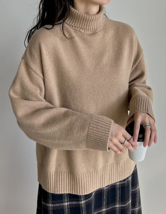 ハイネックアルパカタッチ起毛ニットプルオーバー トップス 人気レディースファッション通販 リエディ