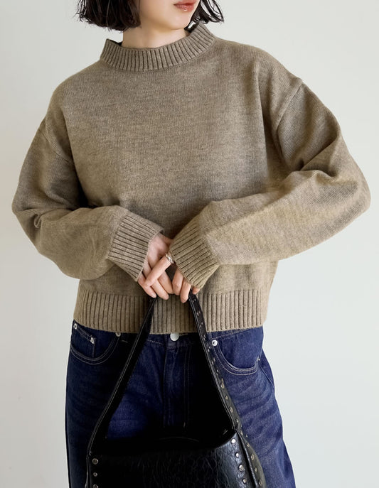 【クーポンで20%OFF￥2,998⇒￥2,998】〖クーポンコード：SH_20_251024〗[累計販売枚数8,600枚突破！][新色追加]アルパカタッチクロップド丈ニットプルオーバー トップス 人気レディースファッション通販 リエディ