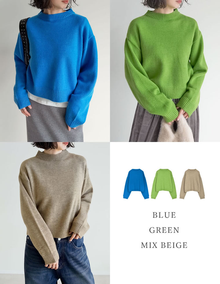 【クーポンで20%OFF ¥2,998⇒¥2,398 】〖クーポンコード：SH_20_250908〗[累計販売枚数8,200枚突破！][新色追加]アルパカタッチクロップド丈ニットプルオーバー