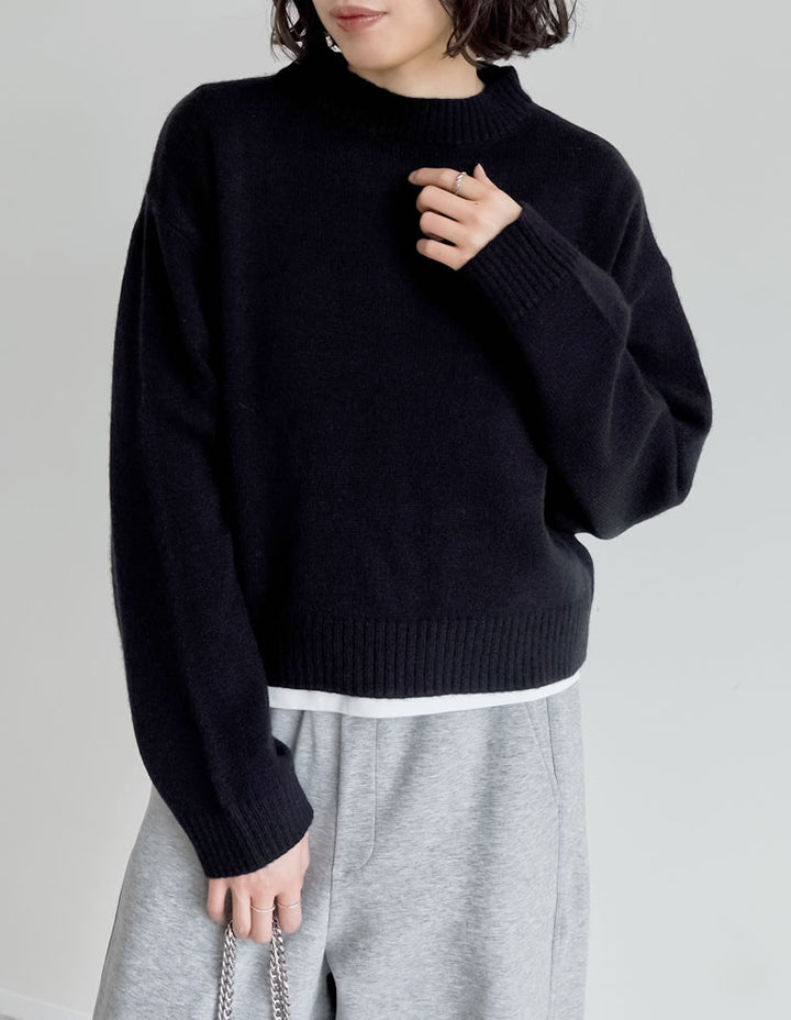 【クーポンで20%OFF ¥2,998⇒¥2,398 】〖クーポンコード：SH_20_250908〗[累計販売枚数8,200枚突破！][新色追加]アルパカタッチクロップド丈ニットプルオーバー