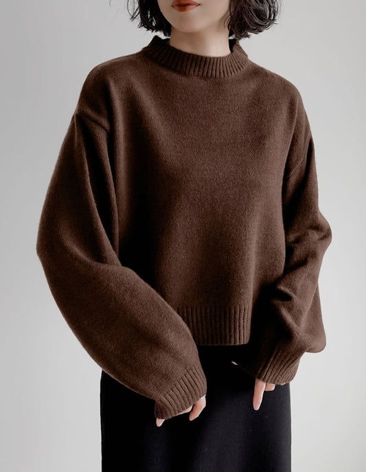 【クーポンで20%OFF ¥2,998⇒¥2,398 】〖クーポンコード：SH_20_250908〗[累計販売枚数8,200枚突破！][新色追加]アルパカタッチクロップド丈ニットプルオーバー トップス 人気レディースファッション通販 リエディ