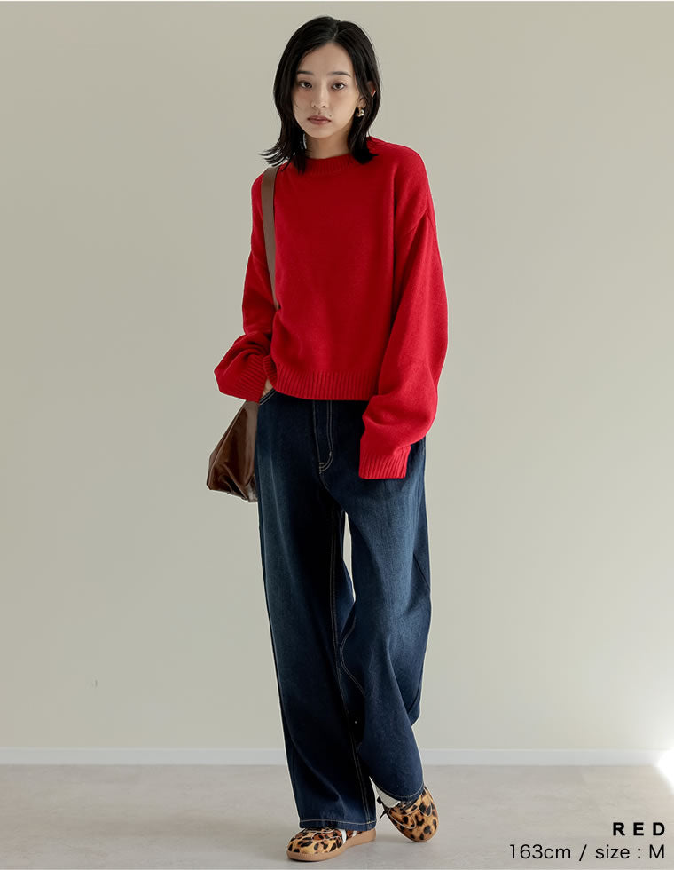 専用ページ 80点 アルパカタッチクロップド丈ニットプルオーバー - トップス通販