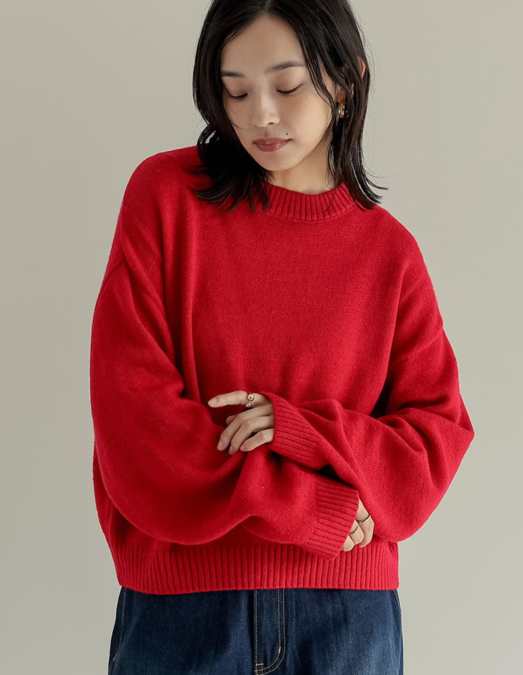 アルパカタッチクロップド丈ニットプルオーバー - トップス通販 | 人気