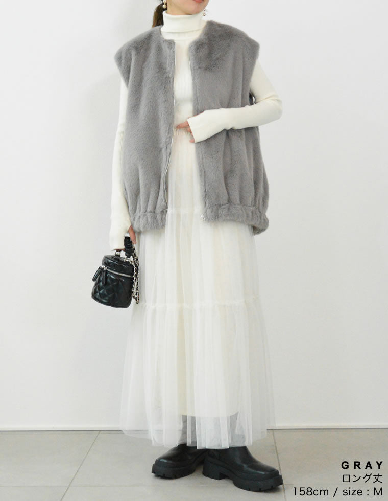 丈が選べるフェイクファーベスト - ジャケット/アウター通販 | 人気