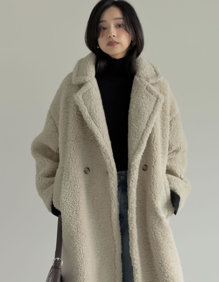 Re:EDIT - リエディ ボアコート チェスターコート ロングコート L グレーの通販 by みにまむ1341's shop※即購入不可 ｜リエディ ならラクマ