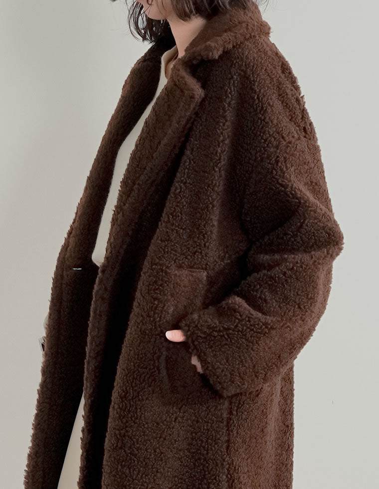 ボアビッグカラーダブルチェスターコート - ジャケット/アウター通販