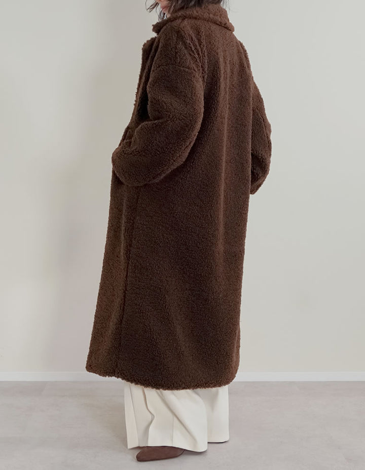 【TIME SALE 10%OFF】[低身長サイズ有]ボアビッグカラーダブルチェスターコート ジャケット/アウター 人気レディースファッション通販 リエディ