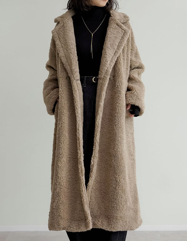 【TIME SALE 10%OFF】[低身長サイズ有]ボアビッグカラーダブルチェスターコート