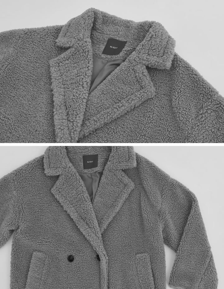 【TIME SALE 10%OFF】[低身長サイズ有]ボアビッグカラーダブルチェスターコート ジャケット/アウター 人気レディースファッション通販 リエディ