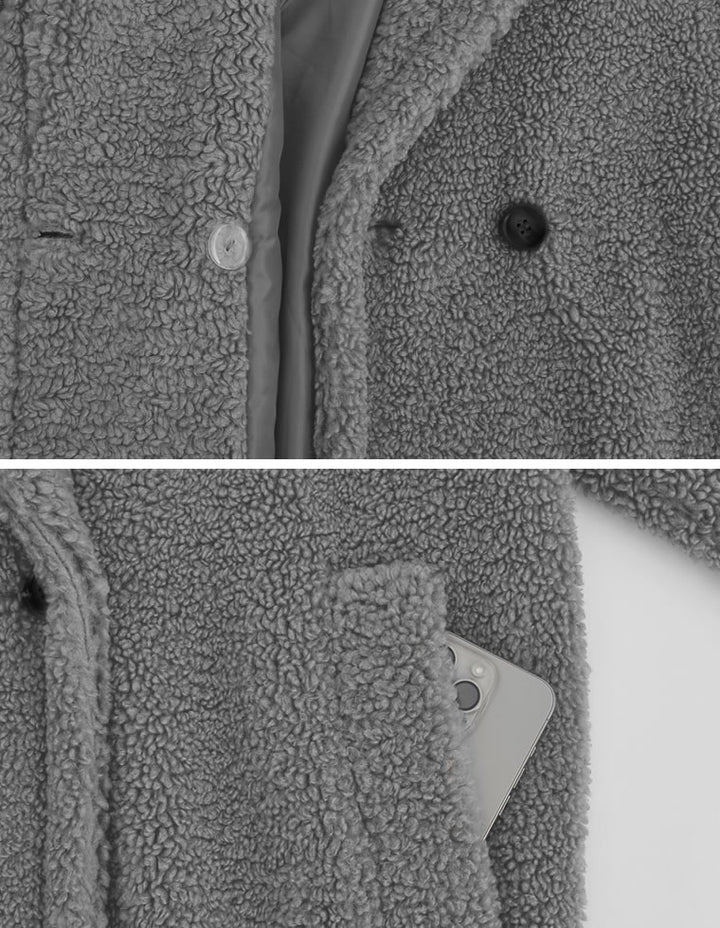 【TIME SALE 10%OFF】[低身長サイズ有]ボアビッグカラーダブルチェスターコート ジャケット/アウター 人気レディースファッション通販 リエディ