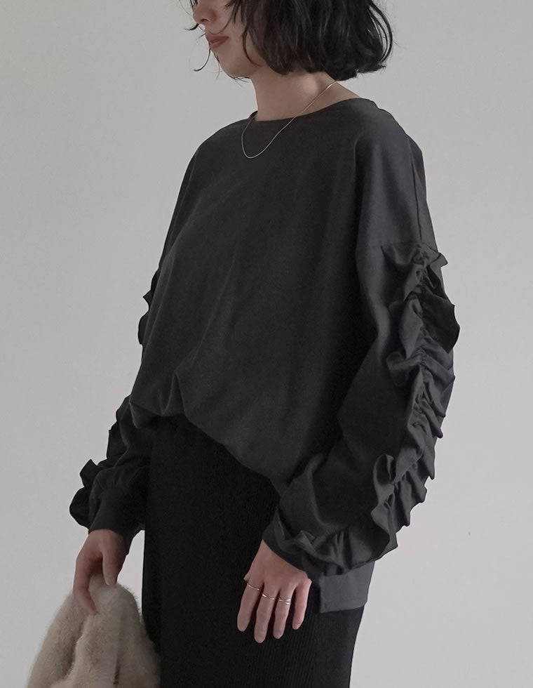 袖フリル長袖カットソー - トップス通販 | 人気レディースファッション