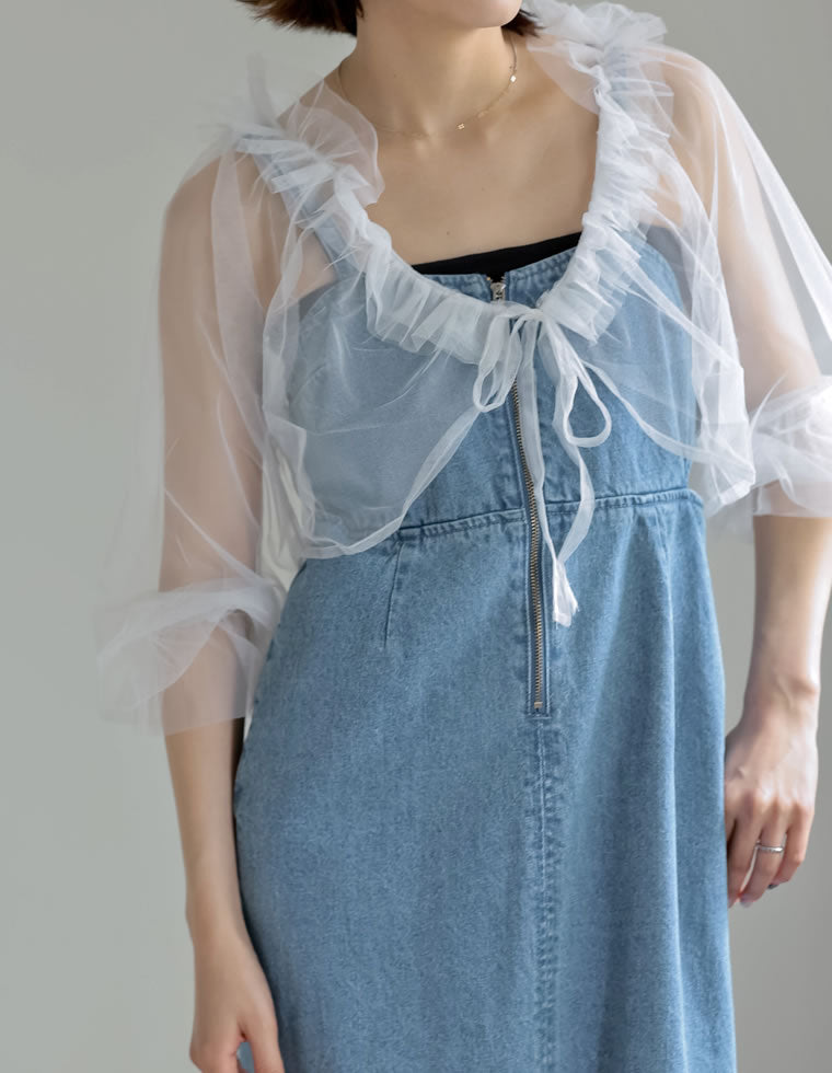 ショート丈チュールボレロシアートップス - トップス通販 | 人気