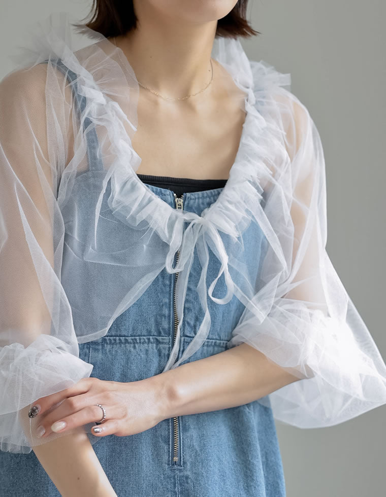 ショート丈チュールボレロシアートップス - トップス通販 | 人気