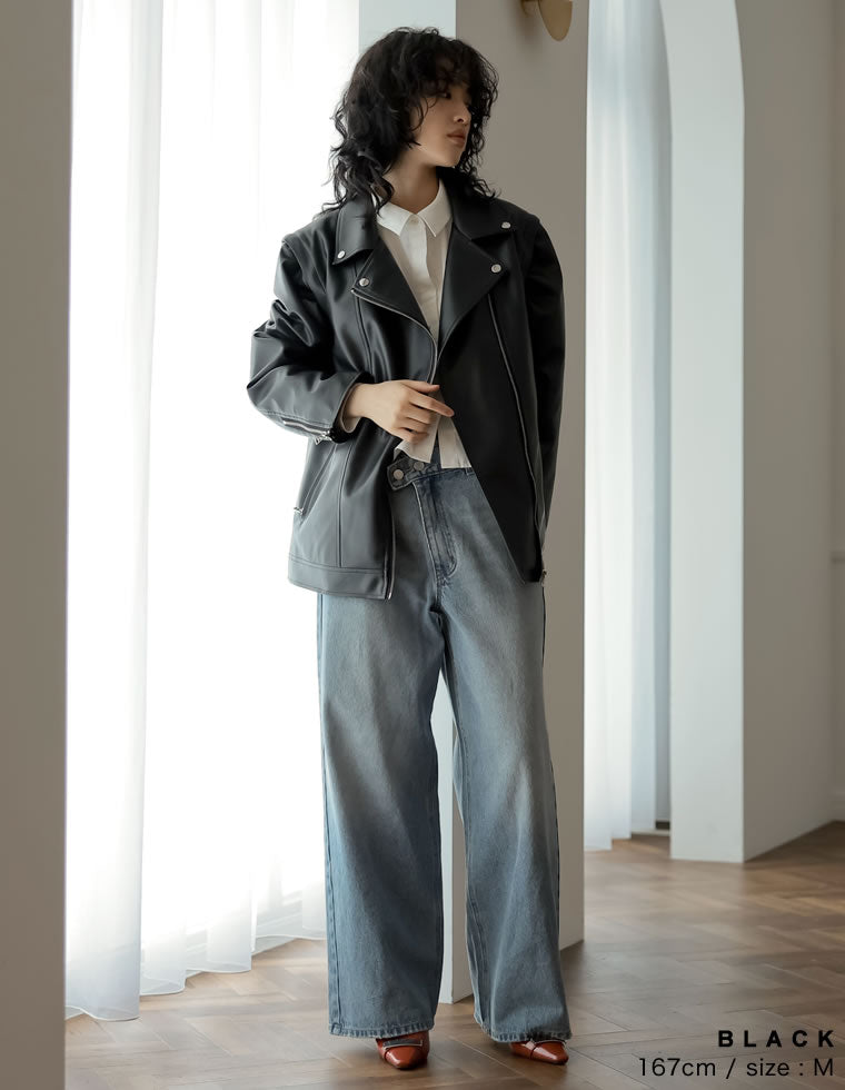 [2023A/W COLLECTION]2WAYフェイクレザーライダースジャケット