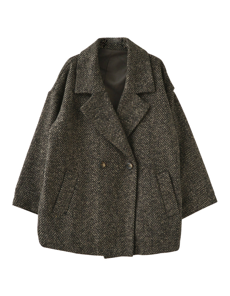 ヘリンボーンダブルジャケットコート - ジャケット/アウター通販