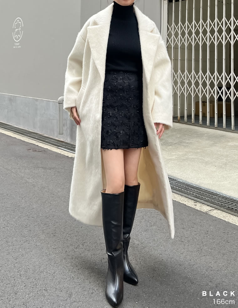 フェイクレザーポインテッドトゥヒールロングブーツ - シューズ通販