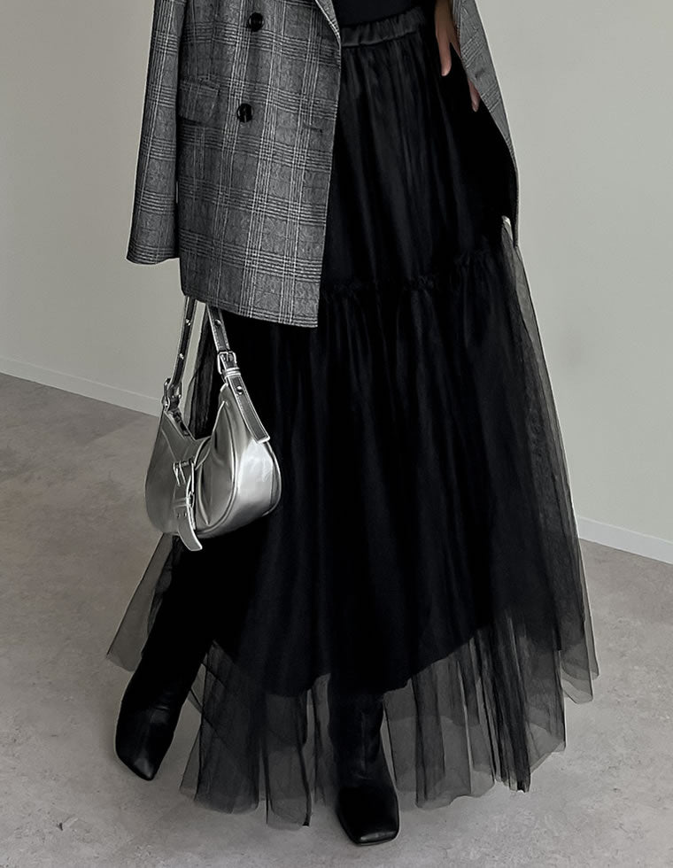 Re:EDIT★１回着★チュールスカート♪★X411 Re:EDIT（リエディ）の「[リエディ][2点SET]インナースカート付き